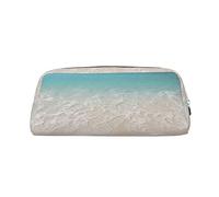 NBSKSDLK Trousse de maquillage en sable de mer transparent pour femmes et hommes, petite trousse de maquillage, trousse de toilette esthétique, sac de rangement tendance, pochette à monnaie en cuir