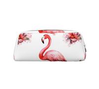 NBSKSDLK Trousse de maquillage flamant rose pour homme et femme - Petite trousse de maquillage de voyage avec fermeture éclair - Trousse de toilette esthétique en cuir, Argenté, taille unique