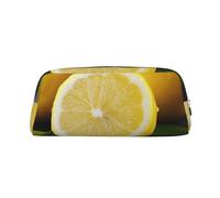 NBSKSDLK Trousse de maquillage jaune citron pour femmes et hommes, petite trousse de maquillage de voyage avec fermeture éclair, trousse de toilette esthétique, sac de rangement tendance, pochette de