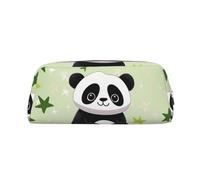 NBSKSDLK Trousse de maquillage mignonne en forme d'étoile de panda pour homme et femme - Petite trousse de toilette à fermeture éclair - Esthétique - Sac de rangement tendance en cuir, Argenté, One