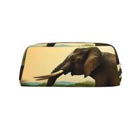 NBSKSDLK Trousse de maquillage motif éléphant d'Afrique pour femmes et hommes, petite trousse de maquillage de voyage avec fermeture éclair, trousse de toilette esthétique, sac de rangement tendance