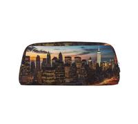 NBSKSDLK Trousse de maquillage motif paysage de New York pour femmes et hommes, petite trousse de maquillage de voyage avec fermeture éclair, trousse de toilette esthétique, sac de rangement tendance