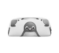 NBSKSDLK Trousse de maquillage motif pingouin gris pour femmes et hommes, petite trousse de maquillage de voyage à fermeture éclair, trousse de toilette esthétique, sac de rangement tendance, pochette