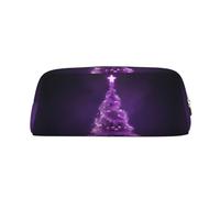 NBSKSDLK Trousse de maquillage motif sapin de Noël violet pour homme et femme - Petite trousse de maquillage de voyage avec fermeture éclair - Trousse de toilette esthétique, sac de rangement tendance