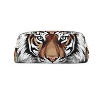 NBSKSDLK Trousse de maquillage motif tigre noir et blanc pour homme et femme - Petite trousse de toilette à fermeture éclair - Esthétiques - Sacs de rangement tendance en cuir, Or, One Size