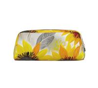 NBSKSDLK Trousse de maquillage motif tournesols abstraits pour femmes et hommes, petite trousse de maquillage de voyage avec fermeture éclair, trousse de toilette esthétique, sac de rangement tendance