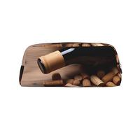 NBSKSDLK Trousse de maquillage pour bouteille de vin et raisin - Pour homme et femme - Petite trousse de maquillage de voyage - Trousse de toilette à fermeture éclair - Esthétiques - Sacs de rangement