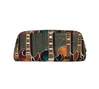 NBSKSDLK Trousse de maquillage pour homme et femme - Petite trousse de maquillage de voyage avec fermeture éclair - Trousse de toilette esthétique, sac de rangement tendance en cuir, doré, taille