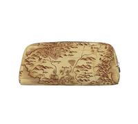 NBSKSDLK Trousse de maquillage vintage avec carte au trésor pour homme et femme - Petite trousse de toilette à fermeture éclair - Esthétiques - Sacs de rangement tendance en cuir, Argenté, One Size