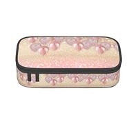 NBSNGSLS Trousse à crayons avec imprimé ballon rose pailleté - Organisez vos articles de papeterie avec élégance, Noir , Taille unique, Sac à dos enfant