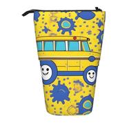 Nbtghga Trousse à crayons télescopique avec imprimé bus scolaire classique - Organiseur à crayons - Trousse de maquillage - Cadeau, Noir , Taille unique
