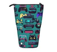 Nbtghga Trousse à crayons télescopique classique avec motif manette de jeu, Noir , Taille unique
