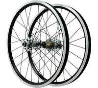 NBTRXWAFR 20 Pouces BMX 406/451 Paire de Roues Double paroi Jantes en Alliage d'aluminium moyeux de Frein à Disque QR Roues Avant et arrière 24H pour vélo de Montagne,Argent,406