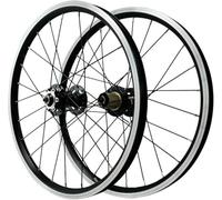 NBTRXWAFR 20 Pouces BMX 406/451 Paire de Roues Double paroi Jantes en Alliage d'aluminium moyeux de Frein à Disque QR Roues Avant et arrière 24H pour vélo de Montagne,Noir,406