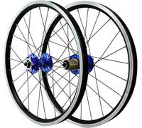 NBTRXWAFR 20 Pouces BMX 406/451 Paire de Roues Double paroi Jantes en Alliage d'aluminium moyeux de Frein à Disque QR Roues Avant et arrière 24H pour vélo de Montagne,Bleu,406