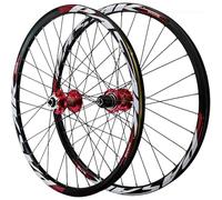 NBTRXWAFR 26/27.5/29 Pouces VTT Jeu De Roues Frein À Disque Blocage Rapide Roues VTT en Alliage D'aluminium pour Cassette 7-12 Vitesses 32 Trous,Rouge,27.5inch