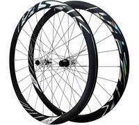 NBTRXWAFR 700C Jeu De Roues De Course Frein À Disque Axe Traversant Vélo Avant Et Arrière en Alliage D'aluminium Jantes Double Couche 24H Moyeux À Tirage Direct pour 8 9 10 11 12 Fois Cassette,Argent