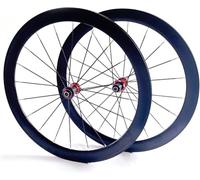 NBTRXWAFR Ensemble De Roues De Vélo De Route 700C*23C-25C-28C-32C-35C Jantes en Alliage D'aluminium 40/50MM, Bras De Frein À Dégagement Rapide, Moyeux 20H pour 7 8 9 10 11 12 Vitesses.,Rouge,50mm