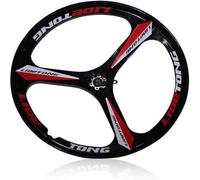 NBTRXWAFR Ensemble De Roues De VTT 26/27,5/29 Pouces Impeller Avant De Vélo De Montagne, Ensemble De Roues Arrière Intégré À 3 Rayons avec Frein À Disque en Alliage De Magnésium.,Rouge,27.5inch