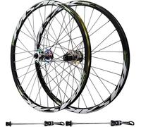 NBTRXWAFR Ensemble De Roues pour Vélo Tout Terrain De 24 Pouces, Moyeu HG en Alliage D'aluminium À Dégagement Rapide, Frein À Disque, Roue Avant/Arrière Compatible avec 7-12 Vitesses Et Pneus.,Coloré