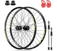 NBTRXWAFR Ensemble Roues Vélo Roues pour Vélos 26 27,5 29 Pouces Montage QR Frein À Disque Cassette 8 9 10 11 12 Vitesses Moyeux avec Roulements Jantes en Aluminium,Vert,27.5inch