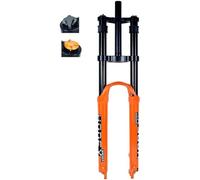 NBTRXWAFR Fourche À Suspension De Vélo VTT 26 27,5 Pouces 29 ER Alliage De Magnésium Double Épaule DH Downhill Vélo De Montagne Vélo Air Fourche Voyage 160Mm,Orange,26inch