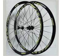 NBTRXWAFR Jeu de Roues de vélo 700C Jantes en Aluminium à Double paroi 30 mm Frein à Patins XC vélo de Course QR moyeux à roulements étanches 7-12 Vitesses,Vert