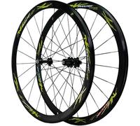 NBTRXWAFR Jeu De Roues De Vélo 700C Roues De Vélo De Route avec Un Pneu De 40 Mm De Profondeur Jantes À Double Paroi Jeu De Roues Avant Et Arrière,Vert