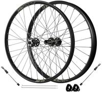 NBTRXWAFR Jeu De Roues De VTT 26/27.5/29 Pouces, Jantes Avant Et Arrière À Dégagement Rapide 100Mm/135Mm, Freins À Disque, Moyeux 32H pour Cassettes 8/9/10/11/12 Vitesses.,Noir,26inch