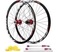 NBTRXWAFR Jeu De Roues VTT 26"/27,5"/29", Frein À Disque, Jantes en Aluminium 32H Et Moyeux HG, Roue Avant 100X9mm / Roues Arrière Compatibles avec 135X10mm Et Vitesses 7-12.,Rouge,29inch