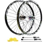 NBTRXWAFR Jeu De Roues VTT 26"/27,5"/29", Frein À Disque, Jantes en Aluminium 32H Et Moyeux HG, Roue Avant 100X9mm / Roues Arrière Compatibles avec 135X10mm Et Vitesses 7-12.,Vert,27.5inch