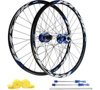 NBTRXWAFR Jeu De Roues VTT 26"/27,5"/29", Frein À Disque, Jantes en Aluminium 32H Et Moyeux HG, Roue Avant 100X9mm / Roues Arrière Compatibles avec 135X10mm Et Vitesses 7-12.,Bleu,26inch