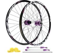 NBTRXWAFR Jeu De Roues VTT 26"/27,5"/29", Frein À Disque, Jantes en Aluminium 32H Et Moyeux HG, Roue Avant 100X9mm / Roues Arrière Compatibles avec 135X10mm Et Vitesses 7-12.,Violet,26inch