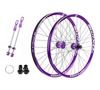 NBTRXWAFR Paire De Roues De VTT 26 27,5 Pouces, Alliage D'Aluminium 32 Trous Roue Avant 2 Roue Arrière 4 Roulements 6 Griffes Support De Roue Libre 7/8/9/10/11/12 Vitesse,Violet,27.5inch