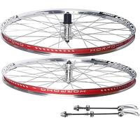NBTRXWAFR Paire De Roues De VTT À Dégagement Rapide 26/27,5/29 Pouces Jantes en Alliage D'Aluminium Double Couche Frein À Disque Moyeux 32H pour Cassette 7-11 Vitesses,Argent,29inch