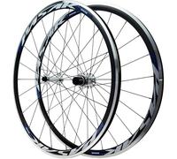 NBTRXWAFR Paire Vélo Route Roues 700C Alliage D'aluminium Double Paroi Jantes Profondeur 30Mm 20/24 Trous Roulements Moyeux Freins C/V QR-100/130Mm Cyclocross Roues pour 7 À 12 Vitesses Cassette,Bleu