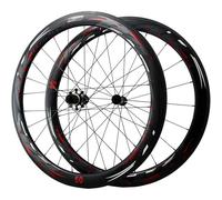 NBTRXWAFR Roues de vélo de Route Carbone 700C Jante à Tringle Frein en V 40/50/55 mm Roues de Course de vélo 25 mm de Large 45# Rayons Uniquement 1830G Mat,50mm