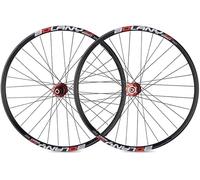 NBTRXWAFR Roues De VTT 27.5/29" Jante De Vélo De Montagne, Jeu De Roues avec Frein À Disque, Jante De Vélo De Montagne, Axe De Blocage Moyeu De 32 Trous pour 8 9 10 11 Vitesses,Rouge,26inch