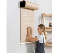 NBTRXWAFR Support De Rouleau De Papier Kraft Mural avec Distributeur Et Coupe-Papier, Support De Papier À Boucher avec Rouleau De Papier De 50 Mètres, Afficheur De Papier Kraft,Noir,37cm