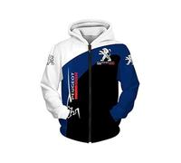 NBVGFGDF Sweat-Shirt à Capuche en Coton, pour Peugeot 107 108 206 207 208 307 308 Mode décontractés Zippé Hoodie vêtements de Sport Classiques, passionné d'automobile,B-L