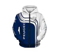 NBVGFGDF Sweat-Shirt à Capuche en Coton, pour Peugeot 2008-2023 Mode décontractés Zippé Hoodie vêtements de Sport Classiques, passionné d'automobile,B-XL