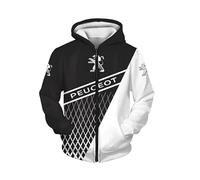 NBVGFGDF Sweat-Shirt à Capuche en Coton, pour Peugeot 3008 II Hybrid SUV 2019 2020 2021 Mode décontractés Zippé Hoodie vêtements de Sport Classiques, passionné d'automobile,C-XXL