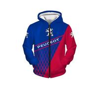 NBVGFGDF Sweat-Shirt à Capuche en Coton, pour Peugeot 3008 II Hybrid SUV 2019 2020 2021 Mode décontractés Zippé Hoodie vêtements de Sport Classiques, passionné d'automobile,A-XXL