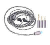 NBVGHPSRW Câble d’upgrade pour écouteurs à 2 broches, 0,78 mm, fil de remplacement pour écouteurs avec connecteurs 3,5 mm, 2,5 mm et 4,4 mm, câble audio en cuivre plaqué argent pour ZSN,