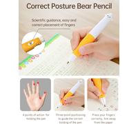 NBX Handwriting Pencil 2mm Lead Automatic Pencil Correction Grip Uninterrupted Lead Anti-slip Silicone Handle Elementary School Office Stationery Professional Exam Doodle Pencil with 10pcs Lead Refill