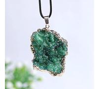 NBYGSC 1 PC Collier Pendentif en Cristal Naturel Collier de Cristal Brut Pendentif Pierres spécimen décor à la Maison Cadeaux, spécimen minéral de Pierre de Prune (Couleur : Bleu Profond)