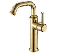 NBYGSC avec Un mélangeur d'évier monté sur Pont Froid Chaud Robinet Bassin à poignée Unique pour Salle de Bain en Laboratoire, Or Zirconium