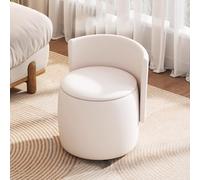 NBYGSC Banc Ottoman de Rangement Rond avec Dossier, Repose-Pieds rembourré Tabouret de vanité pour Chambre à Coucher, Salle de Maquillage, Salon, Banc de Rangement Multifonctionnel