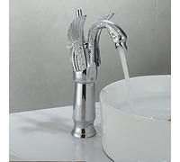 NBYGSC Basin de lavabo européen Froid Hot and Cold Woilet Vintage Vintage Copper Complet Antique Basin Basin Golden Robinet Swan, Silver Swan (Bassin de comptoir)