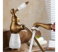 NBYGSC Basin de Salle de Bain entièrement cuivre français Robinet Chaud Froid, Antique, Jade Blanc, modèle Bas